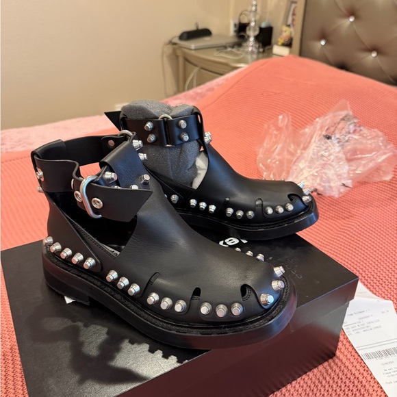 T by Alexander Wang Black Studded Flats